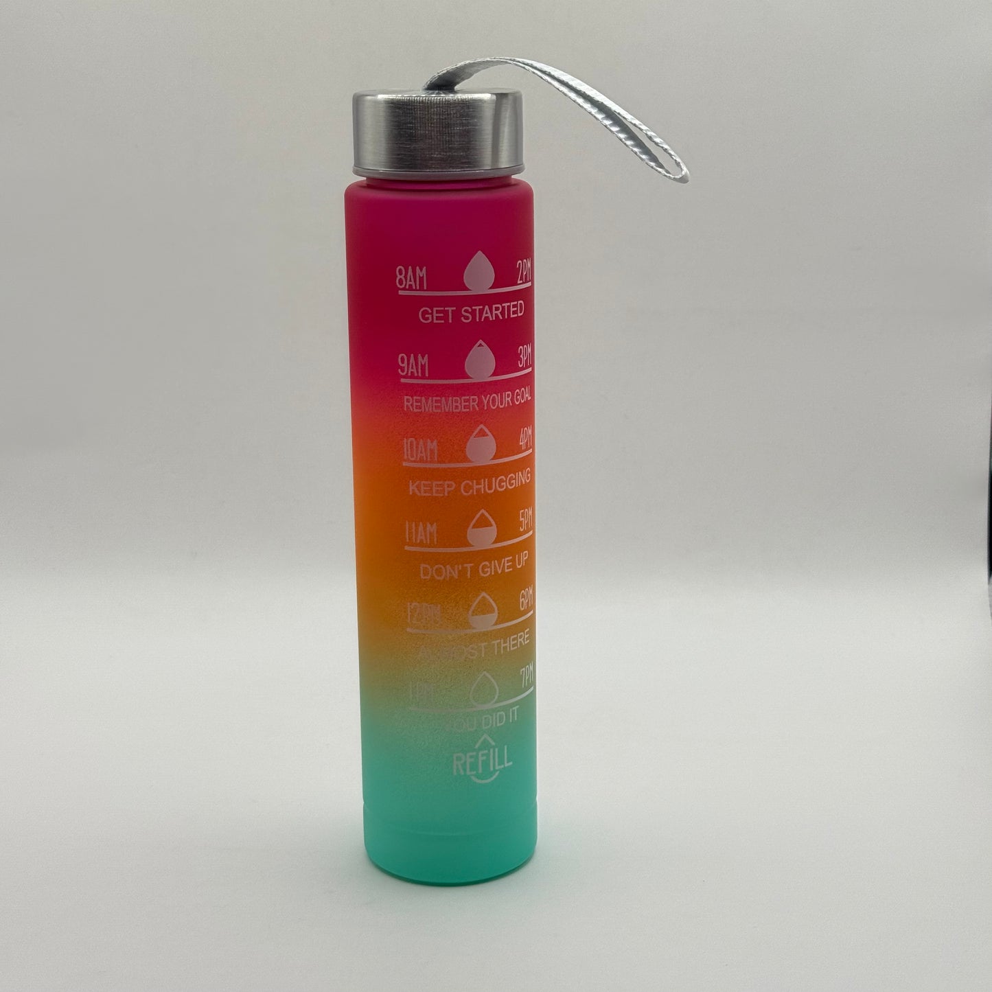 Gradient Water Bottle with Motivational Timestamps 300ml