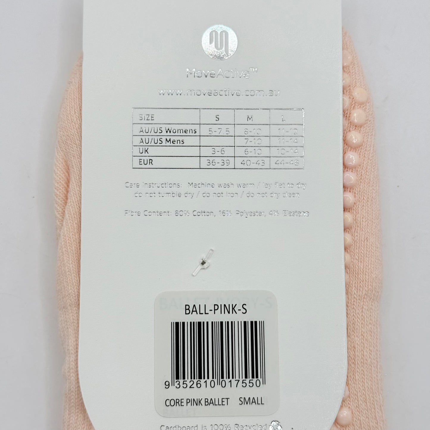 MoveActive Ballet Grip Socks Core Pink Size S