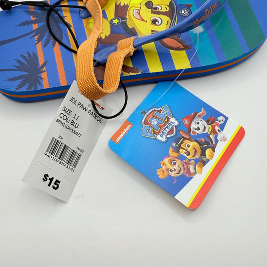 Nickelodeon paw patrol kids’ flip flops – blue with chase & rubble size 11 - baby & toddler sandals shoes children’s