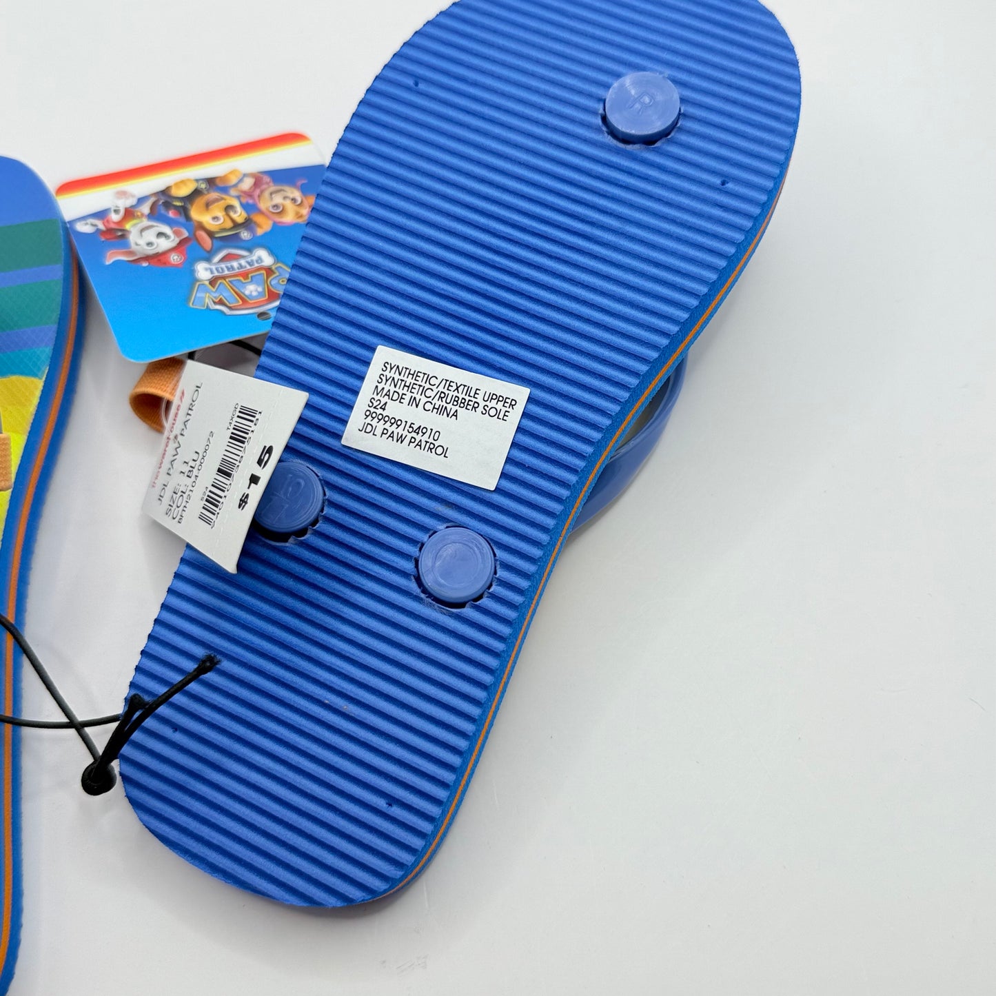 Nickelodeon paw patrol kids’ flip flops – blue with chase & rubble size 11 - baby & toddler sandals shoes children’s