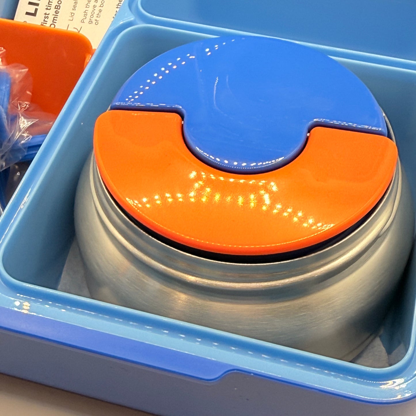 OmieBox Bento Lunch Box with Insulated Thermos (Blue Sky)
