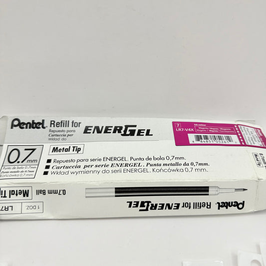 Pentel EnerGel 0.7mm Magenta Ink Refills (12 Pack)