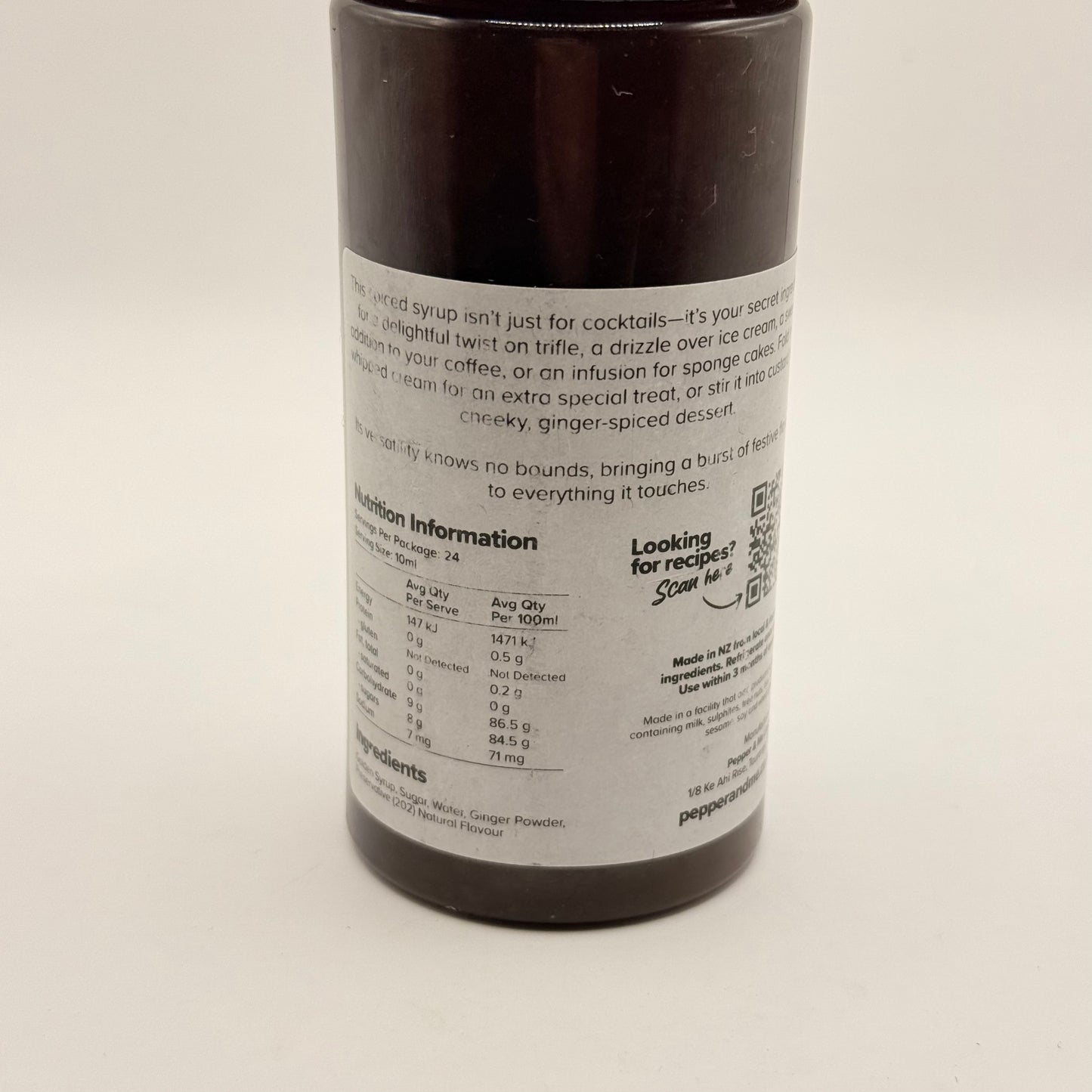 Pepper & Me Can't Catch Me 240mL Gingerbread Syrup