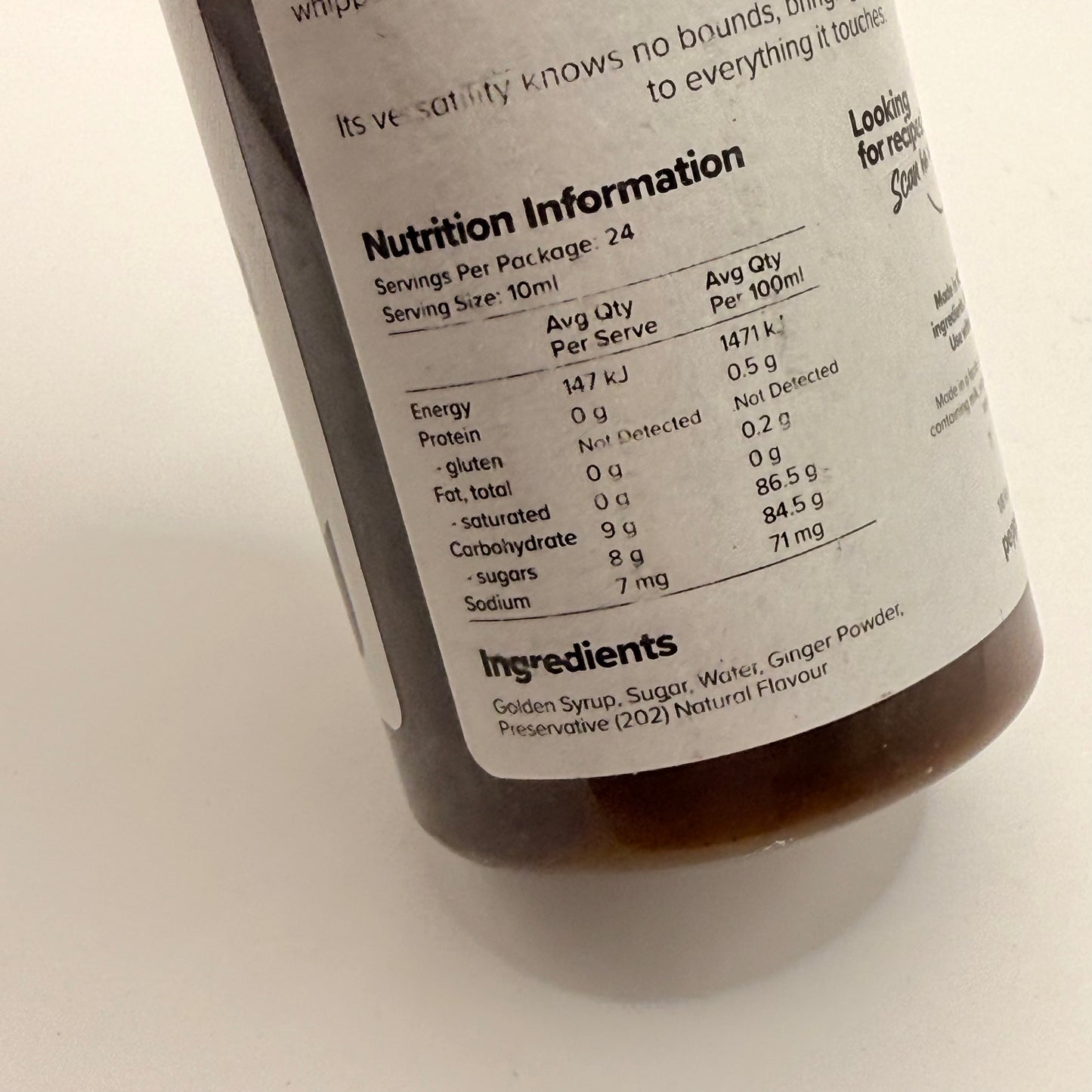 Pepper & Me Can't Catch Me 240mL Gingerbread Syrup