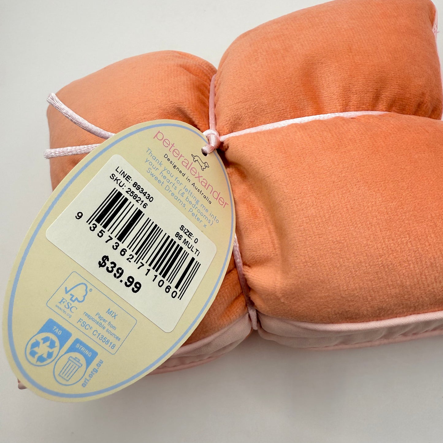 Peter Alexander Peach Heat Pillow