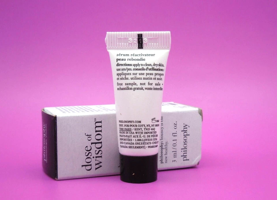 Philosophy dose of wisdom bouncy skin reactivating serum – 3ml - face serums health and wellness