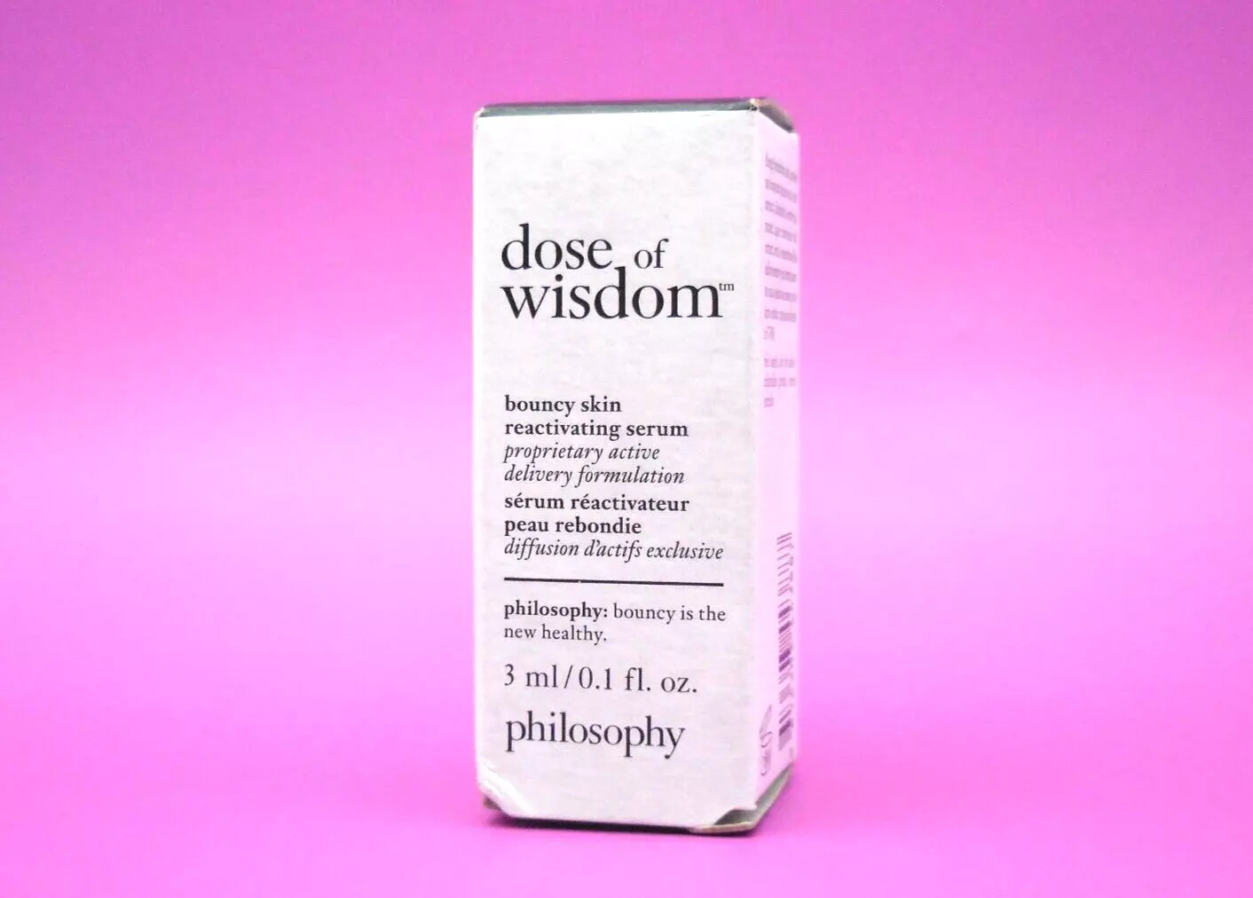 Philosophy dose of wisdom bouncy skin reactivating serum – 3ml - face serums health and wellness