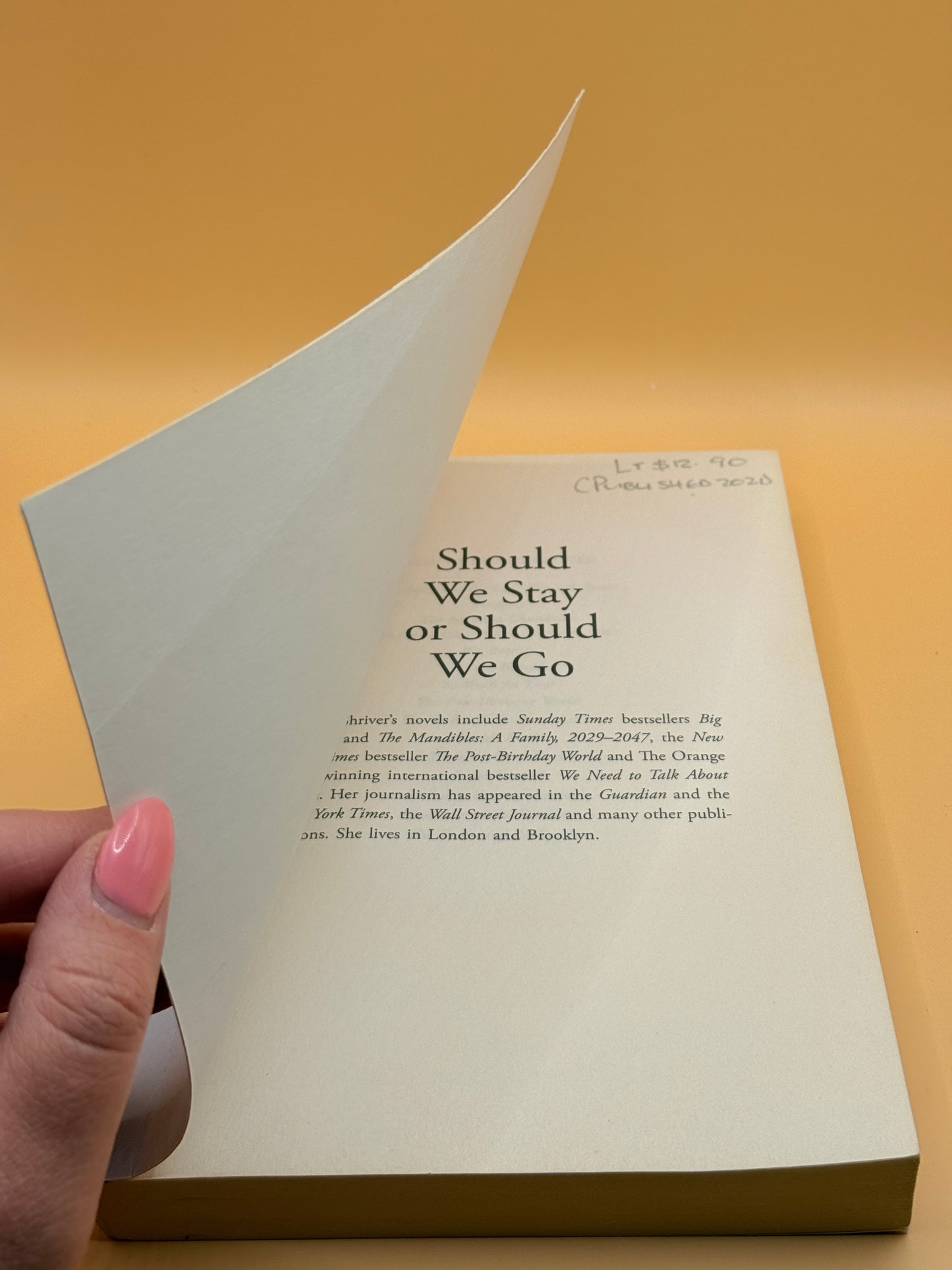 Should We Stay or Should We Go by Lionel Shriver