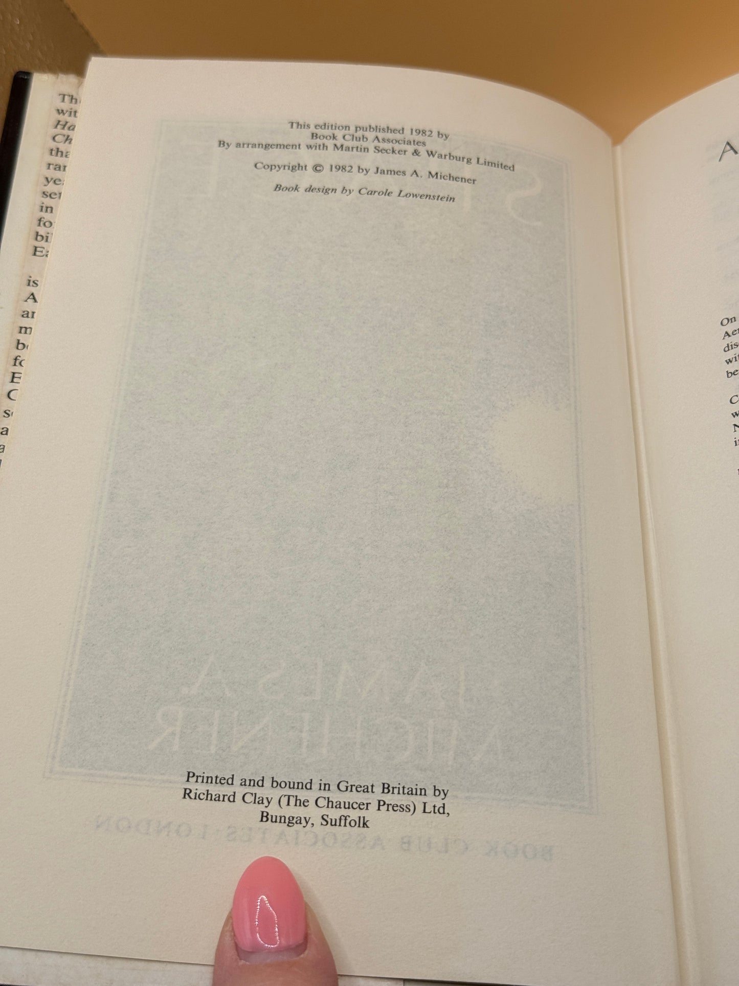 Space: A Novel by James A. Michener (1982)
