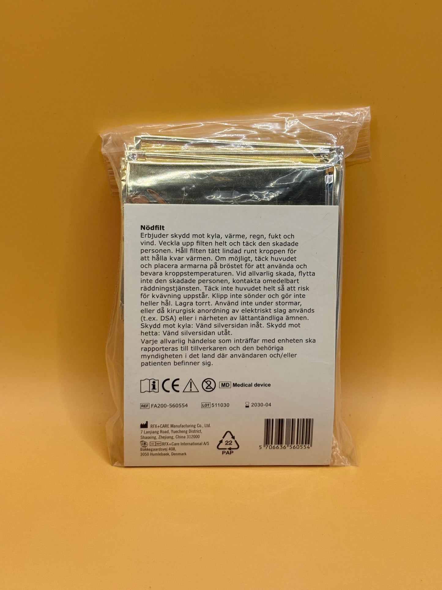 RFX+Care Emergency Thermal Blanket 160 × 210 cm