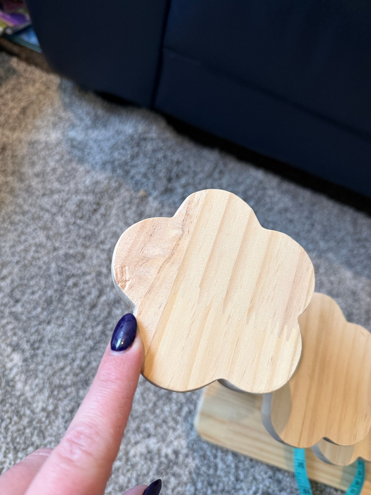 Wooden Cloud-Tier Pot Stand - Natural Pine