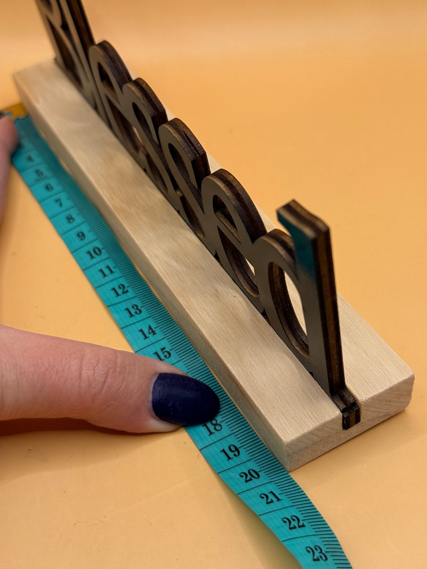 "Blessed" Wooden Word Sign on Base