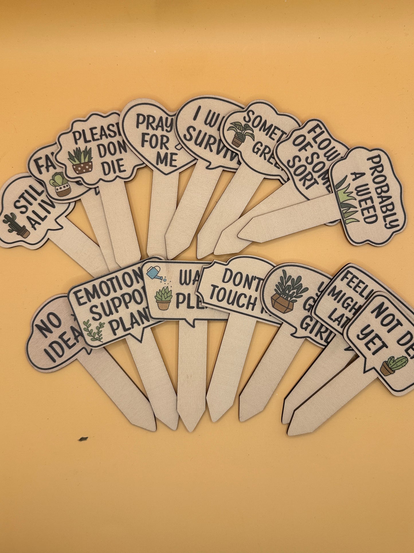 Wooden Plant Marker Set – 14 Piece Garden Plant Labels