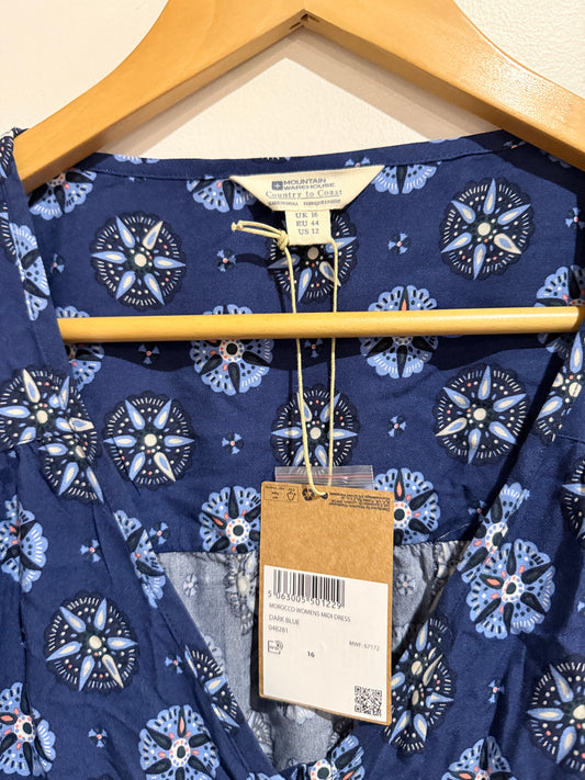 Mountain Warehouse Country to Coast Morocco Women's Midi Dress Dark Blue Size 16