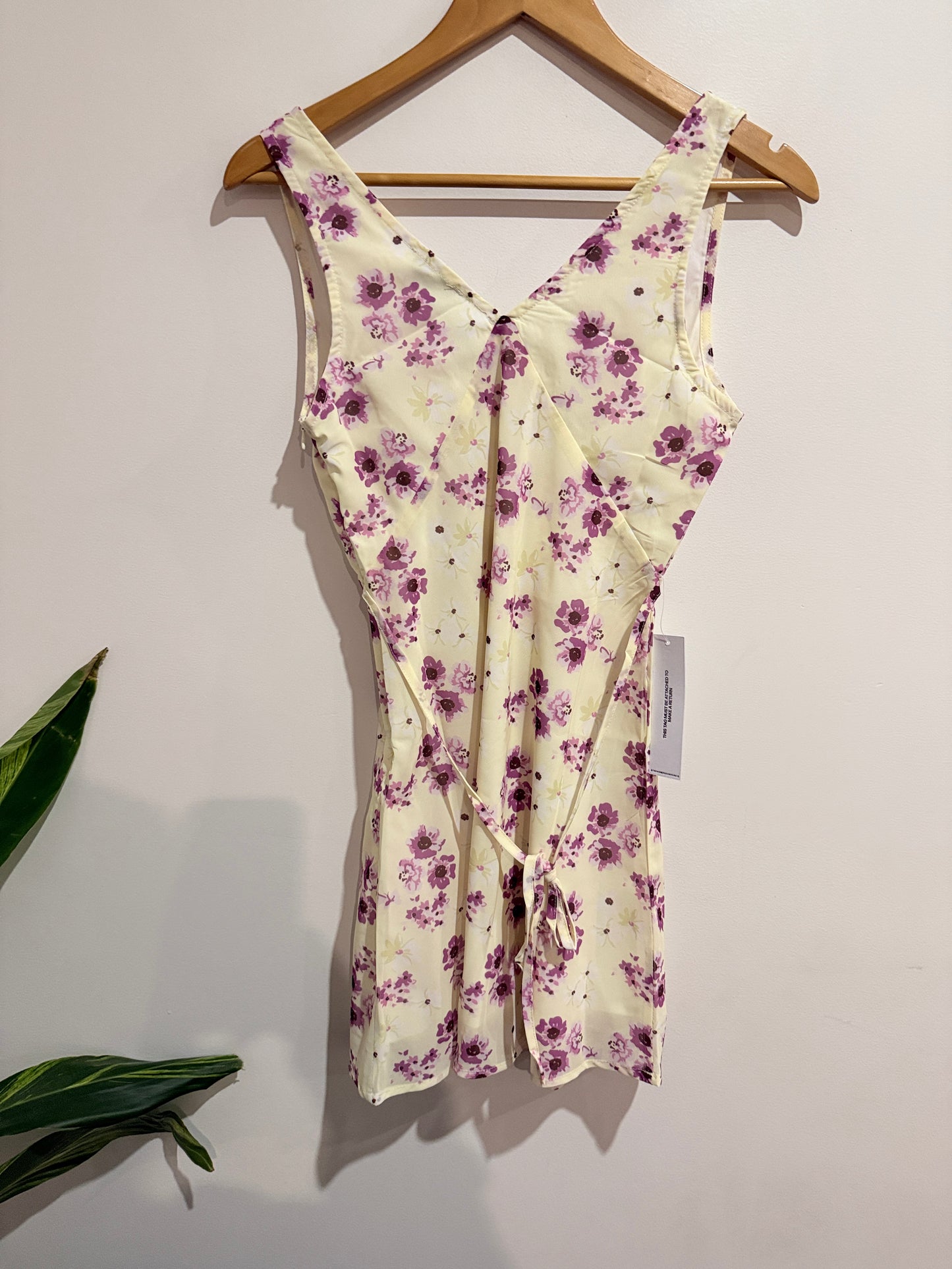 Princess Polly Nellie Mini Dress Yellow Floral Size AU 6 / US 2
