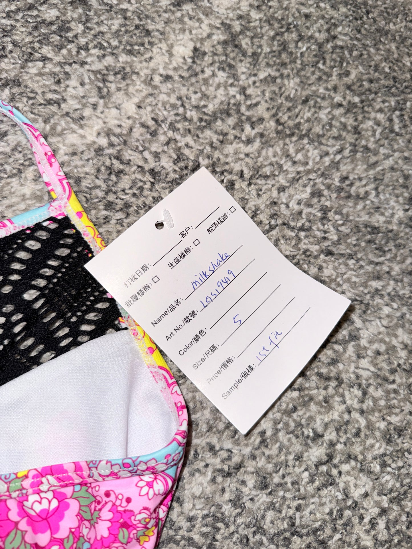 Girls Milkshake Print Crochet-Trim Swimsuit - Size 5