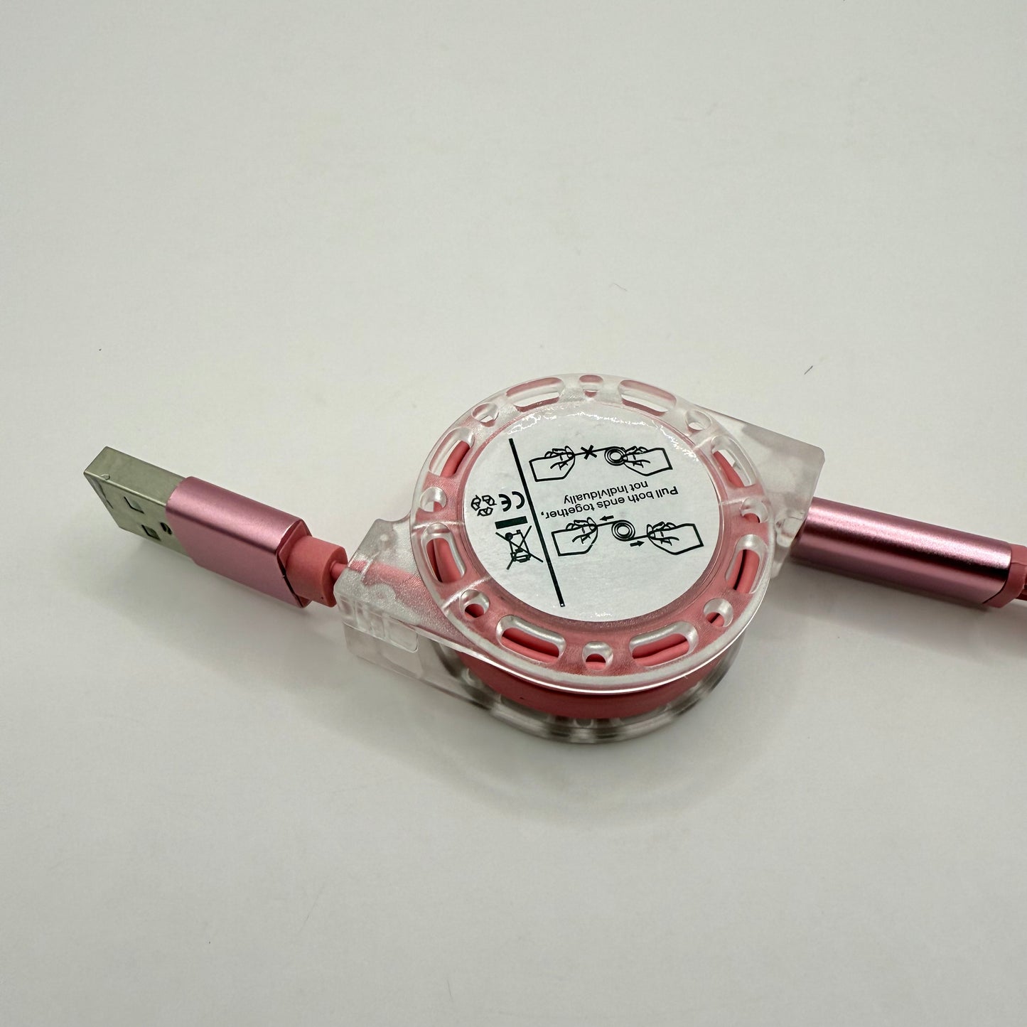 Pink 3-in-1 Retractable Charging Cable