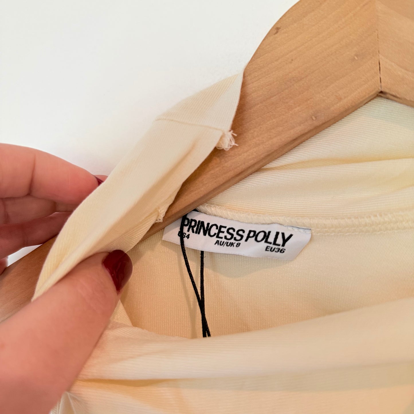 Princess Polly Mathias Top - Cream - Size 8