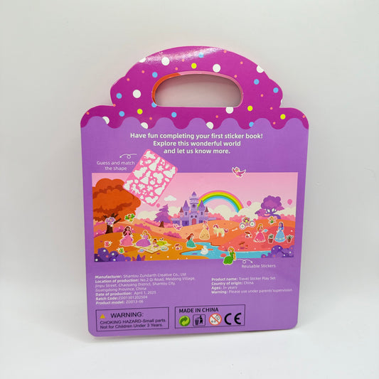 Princess Travel Sticker Play Set – Reusable Puffy Sticker Board