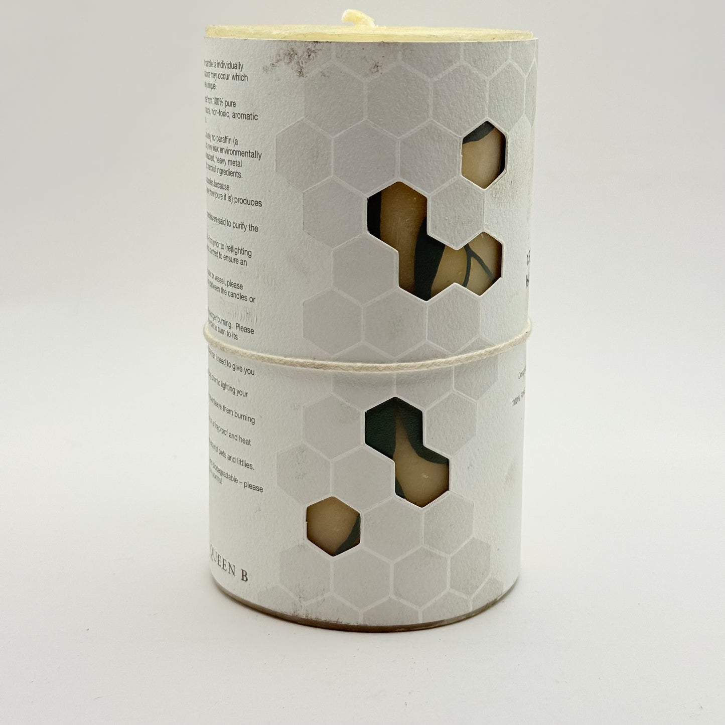 Queen b 15cm medium hand-rolled beeswax pillar candle - candles home&living materials