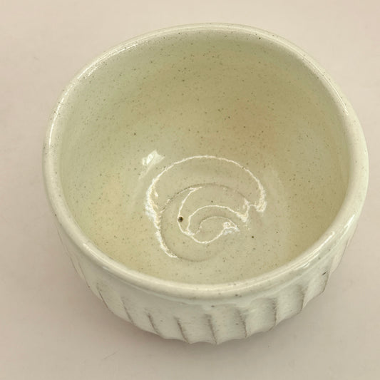 Ribbed Stoneware Ceramic Rammekin Bowl