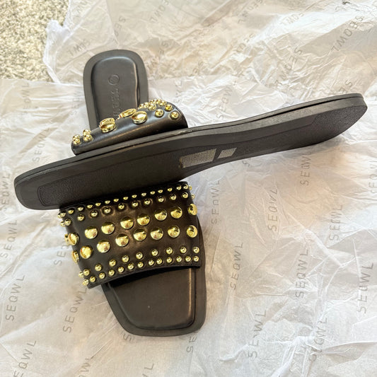SEQWL Studded Flat Sandals - Women's Size 41