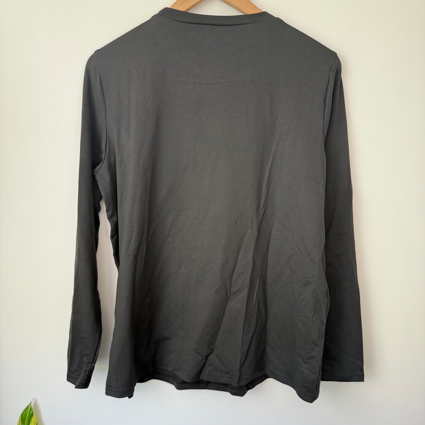 SHEIN Long Sleeve T-Shirt Flag Graphic Black - Size L