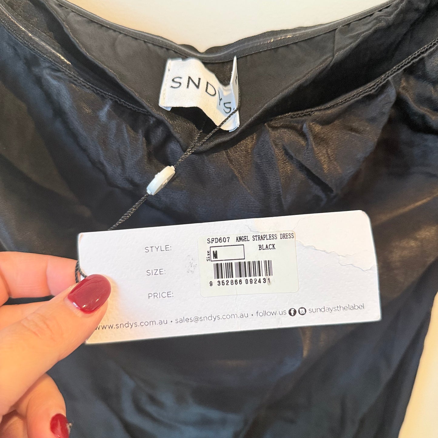 SNDYS Angel Strapless Dress - Black - Size 10