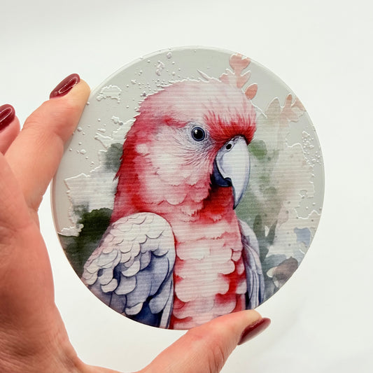 SPLOSH Native Blooms Galah Bird Ceramic Coaster
