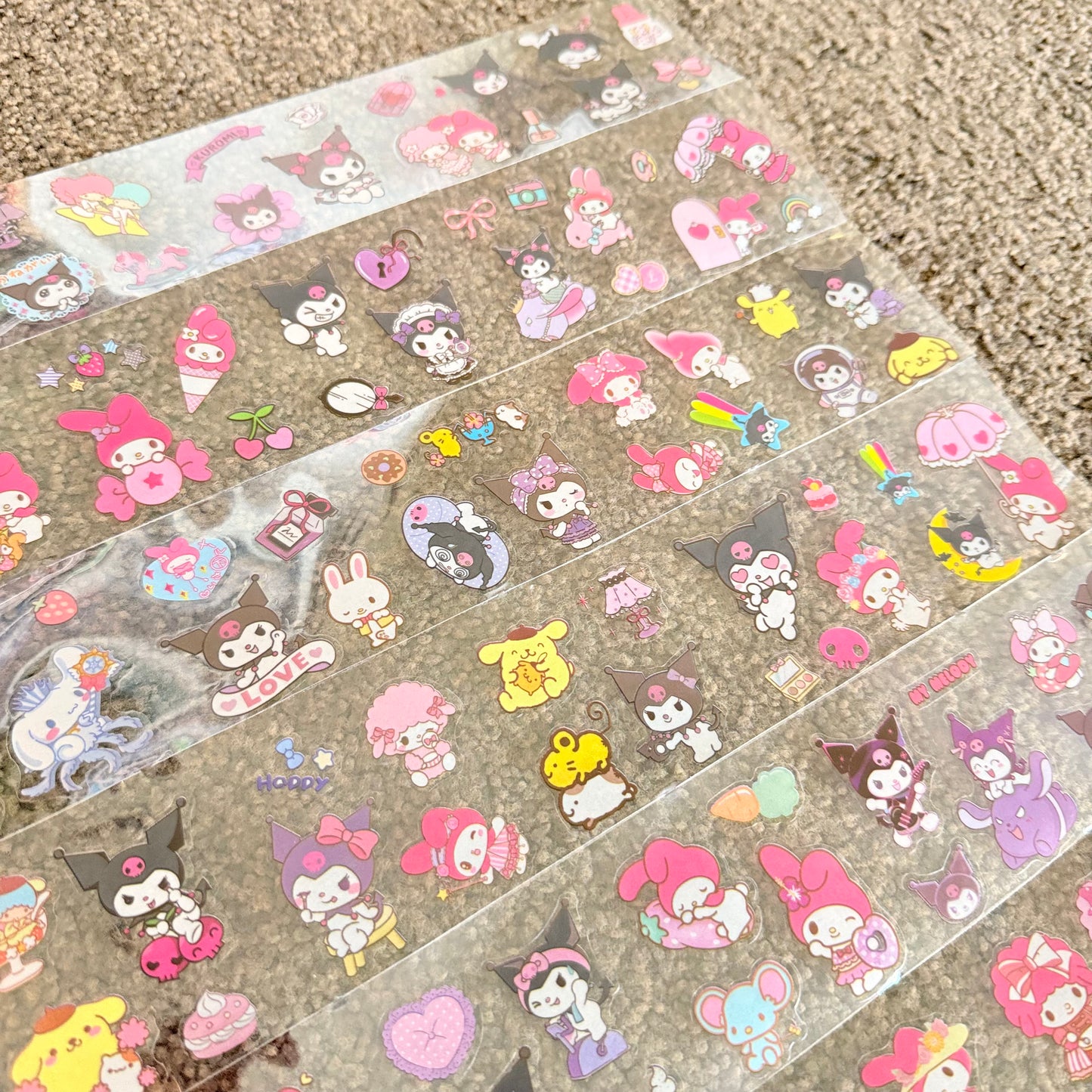 Sanrio Mega Sticker Pack - Kuromi, My Melody, Pompompurin Decals