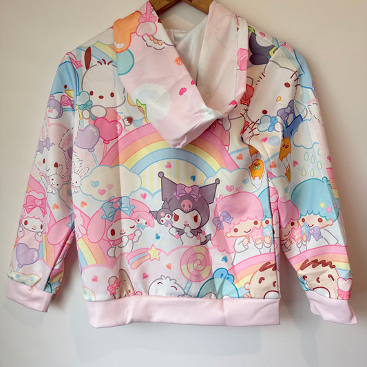 Sanrio Hello Kitty & Friends Pastel Rainbow Full-Zip Hoodie (9-10Y)