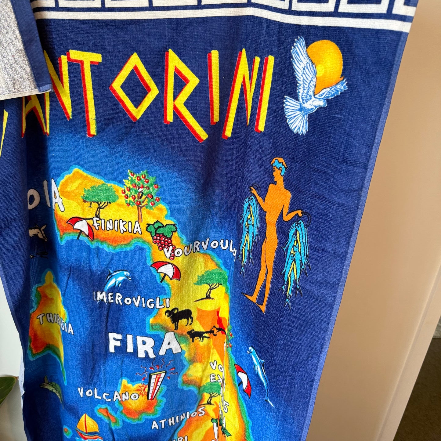 Santorini map beach towel - beach towels original photo - what’s new home&living materials