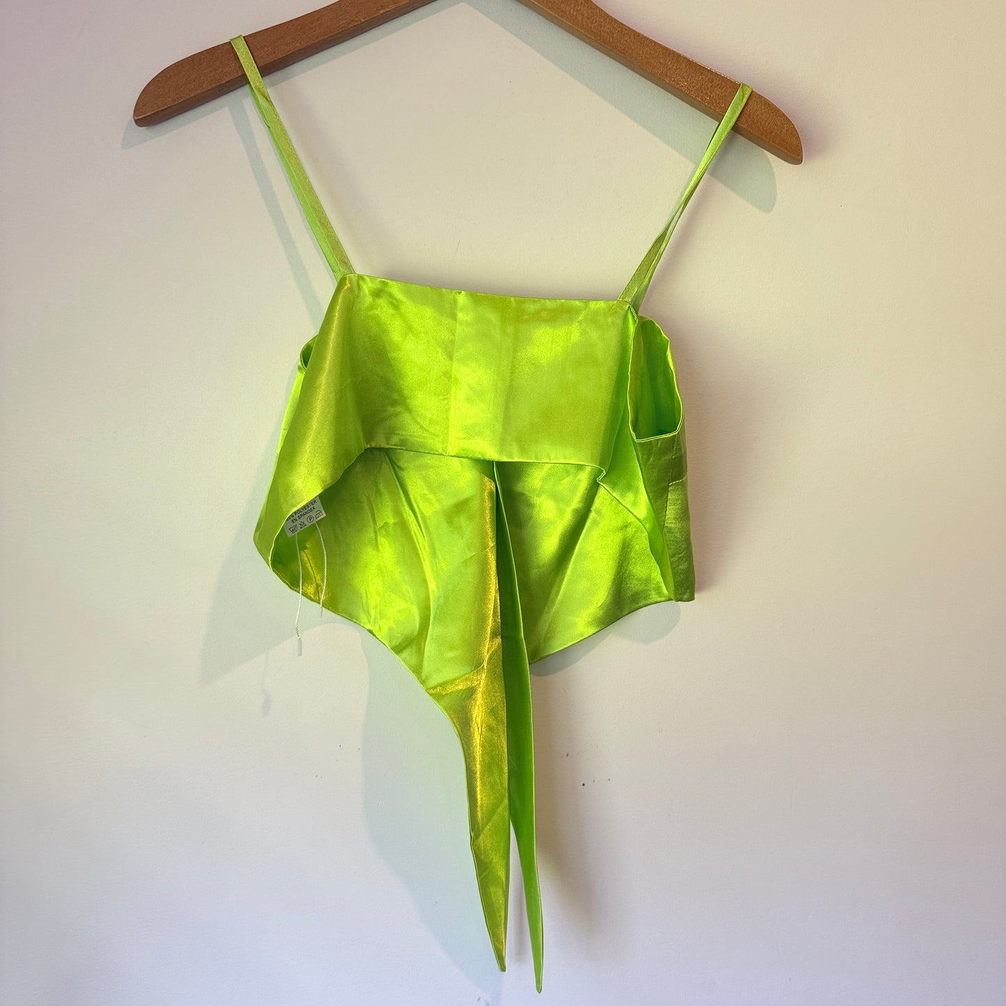 Satin Tie-Front Crop Top Size M
