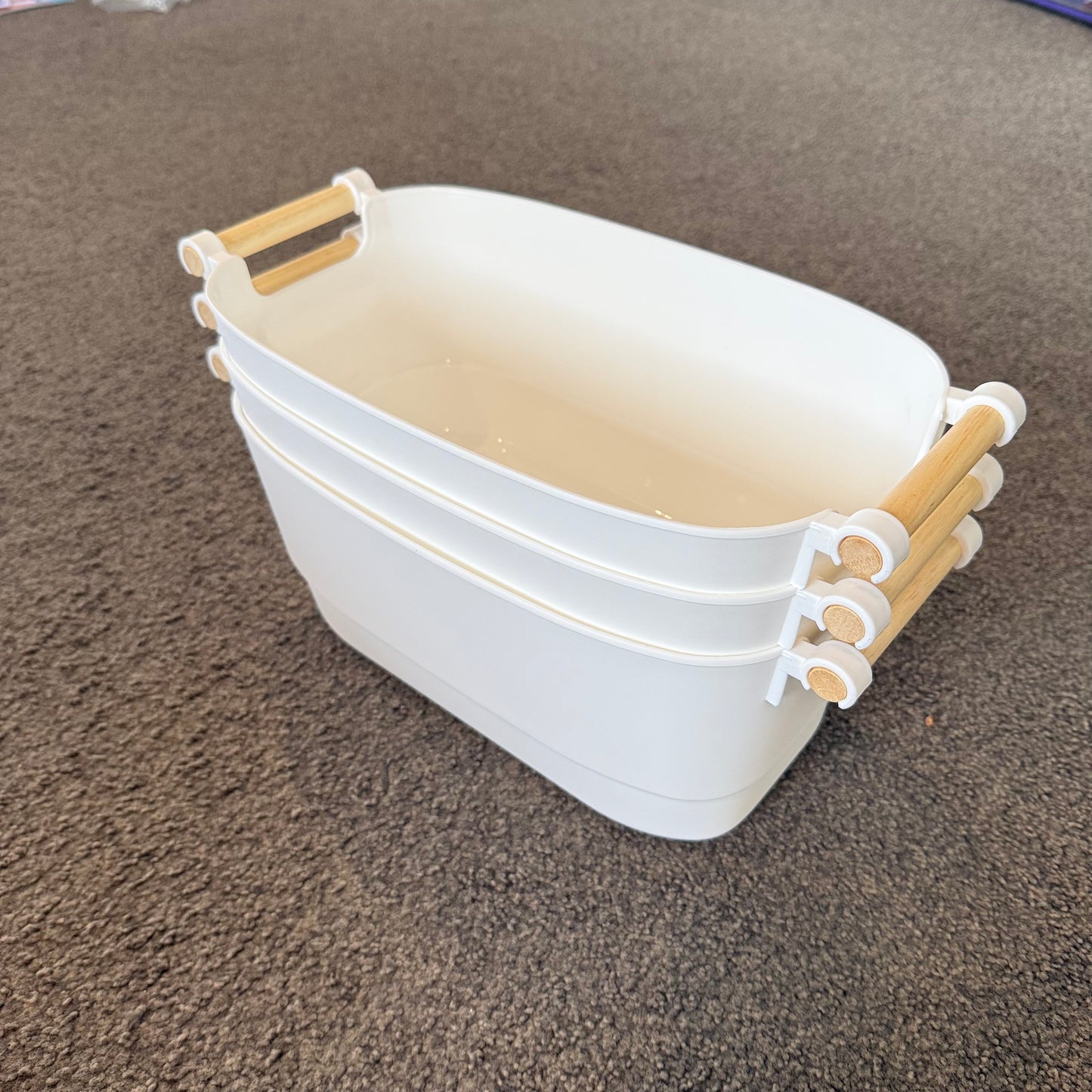 Scandi White Oval Storage Baskets (Set of 3)