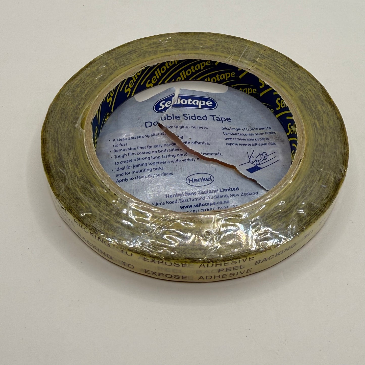 Sellotape double sided tape – 12 mm × 33 m clear - office tape stationery