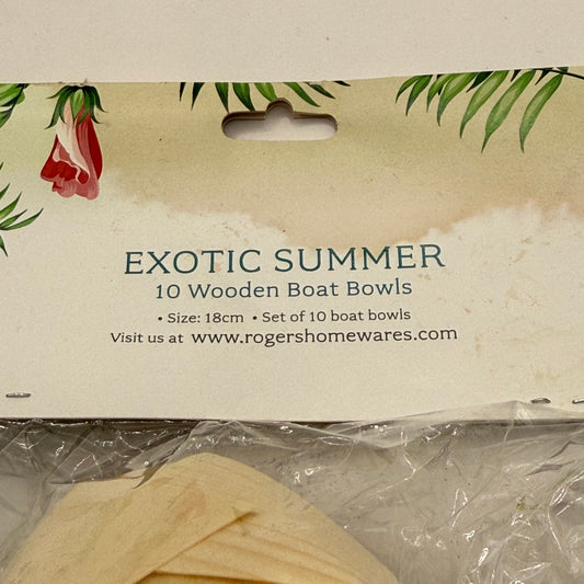 Set of 10 make it dishy wooden boat bowls - 18cm - bowls original photo - what’s new home&living materials