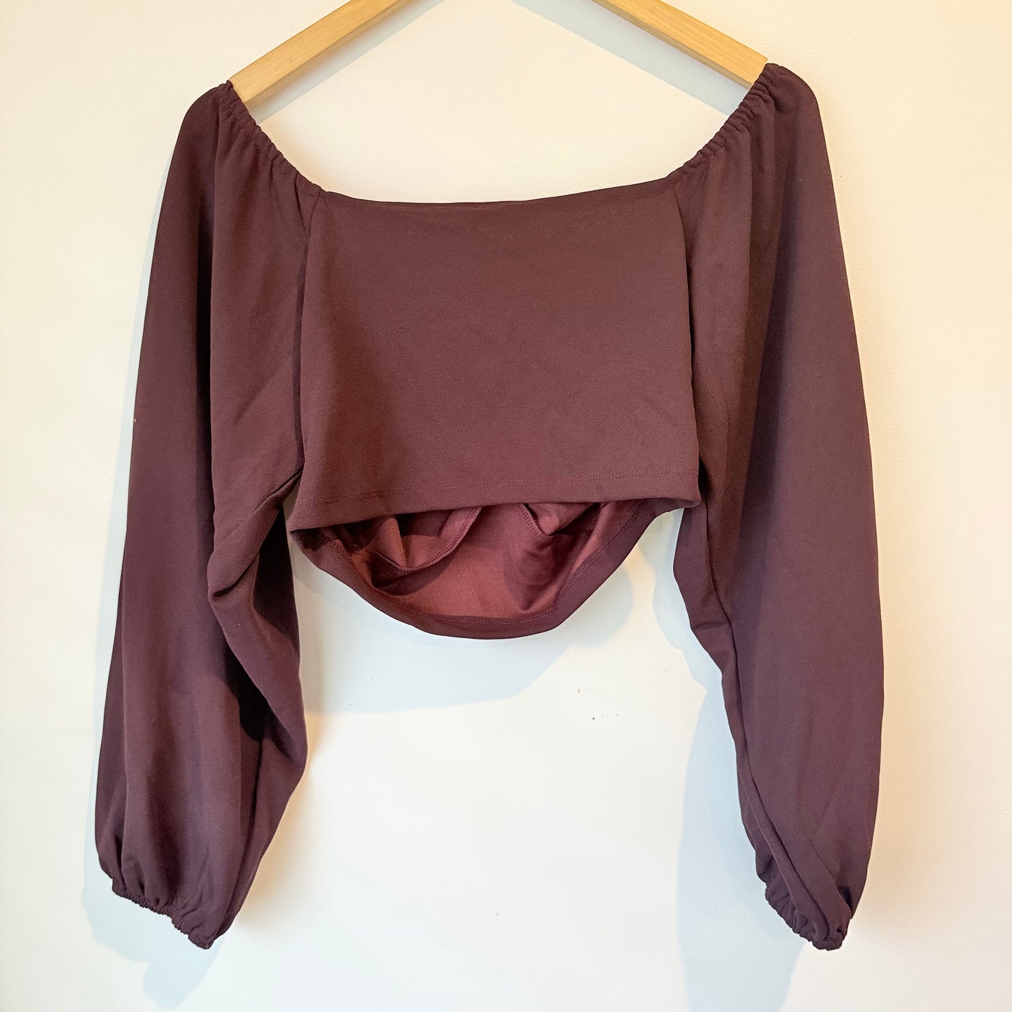 Sketch Crop Top in Maroon - Size L