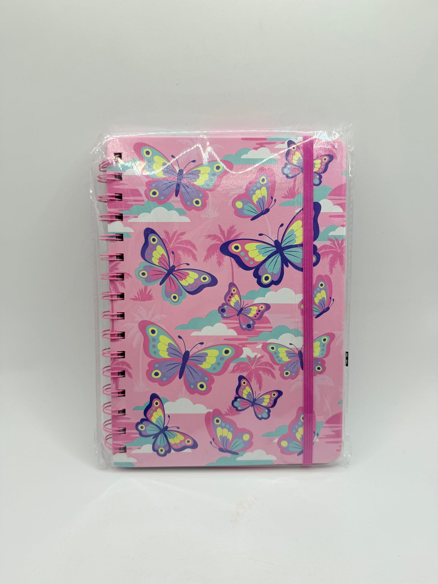 Smiggle rush a5 spiral notebook pink butterfly - notepads stationery