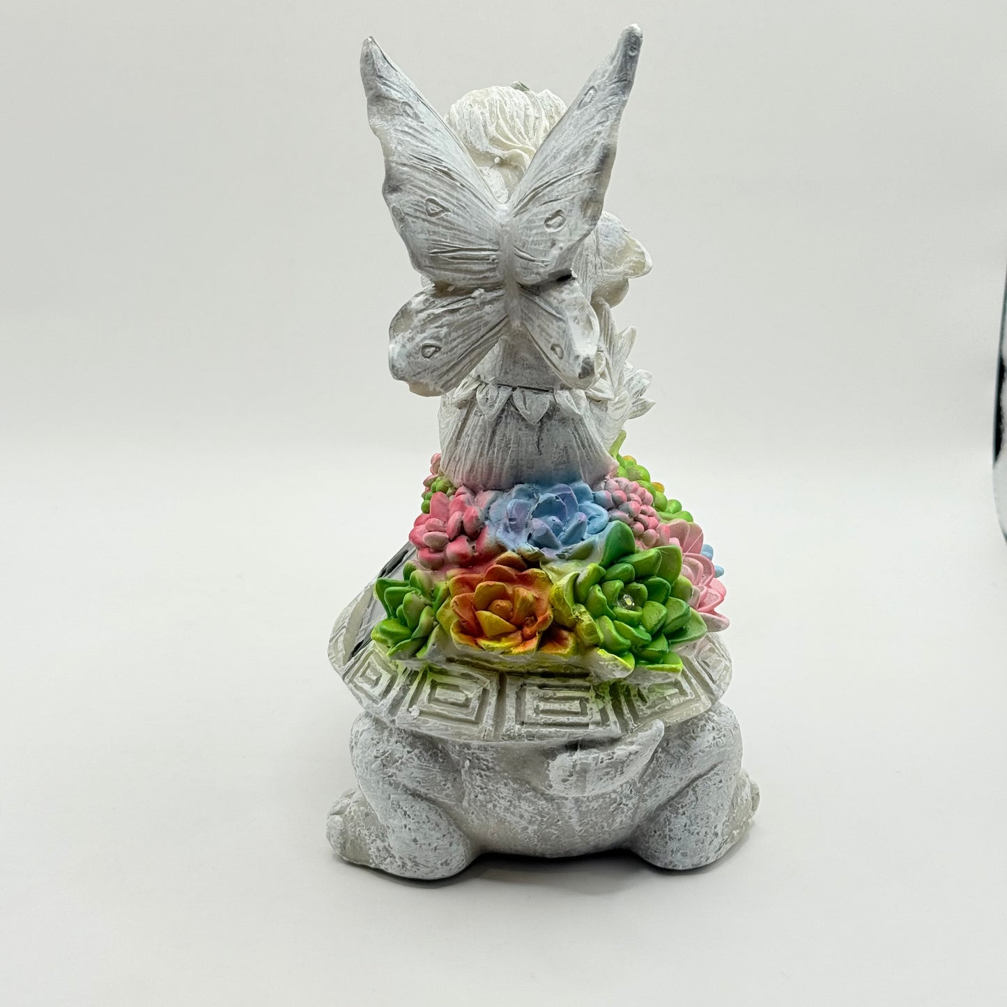 Solar-Powered Turtle and Fairy Garden Statue