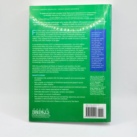 Speech Sound Disorders in Children, Ninth Edition by John E. Bernthal, Nicholas W. Bankson, & Peter Flipsen Jr.