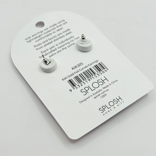 Splosh Kiki Gold Foil Curve Earrings