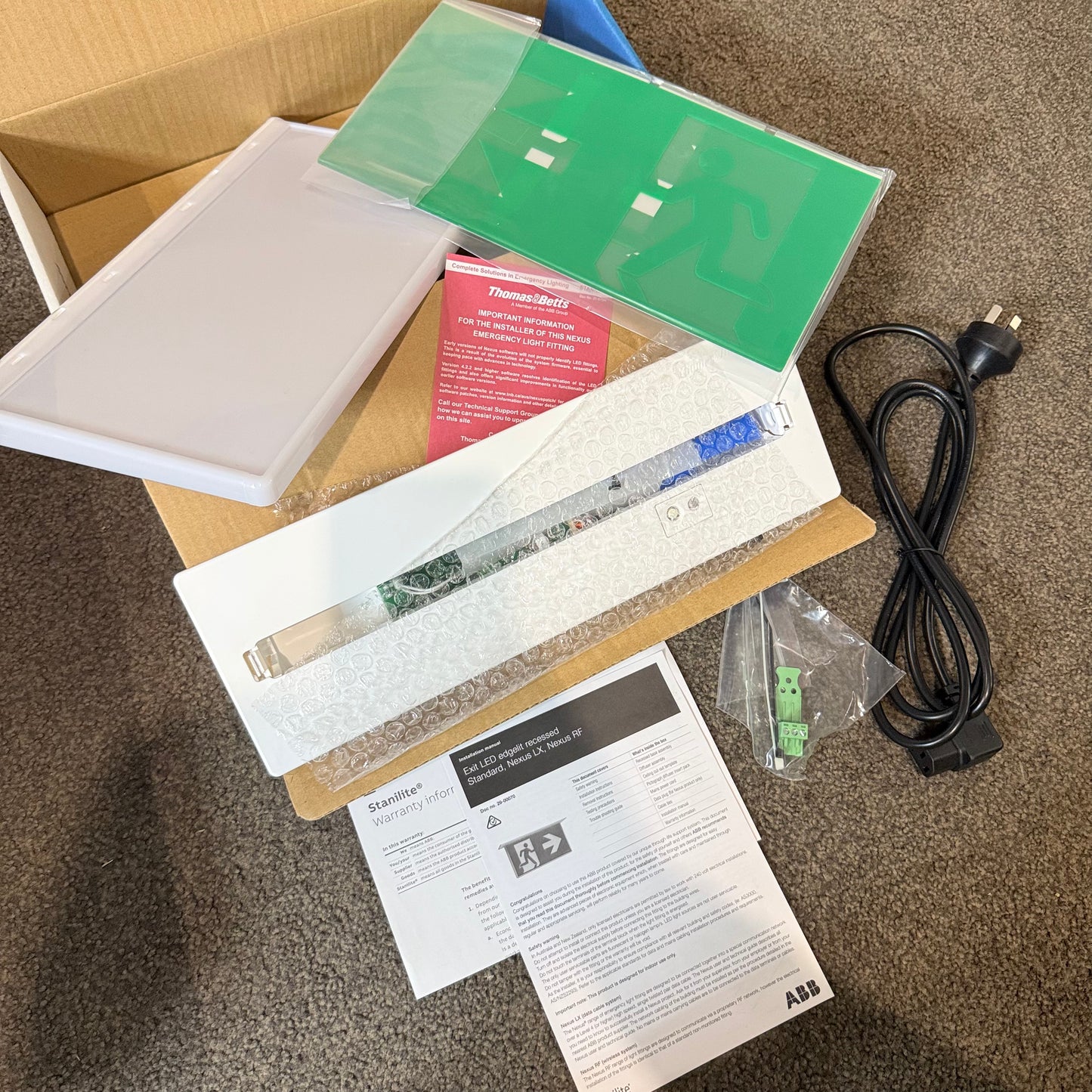 Stanilite Nexus LX LED Recessed Platinum Exit Light Model PLRNXSLEDP