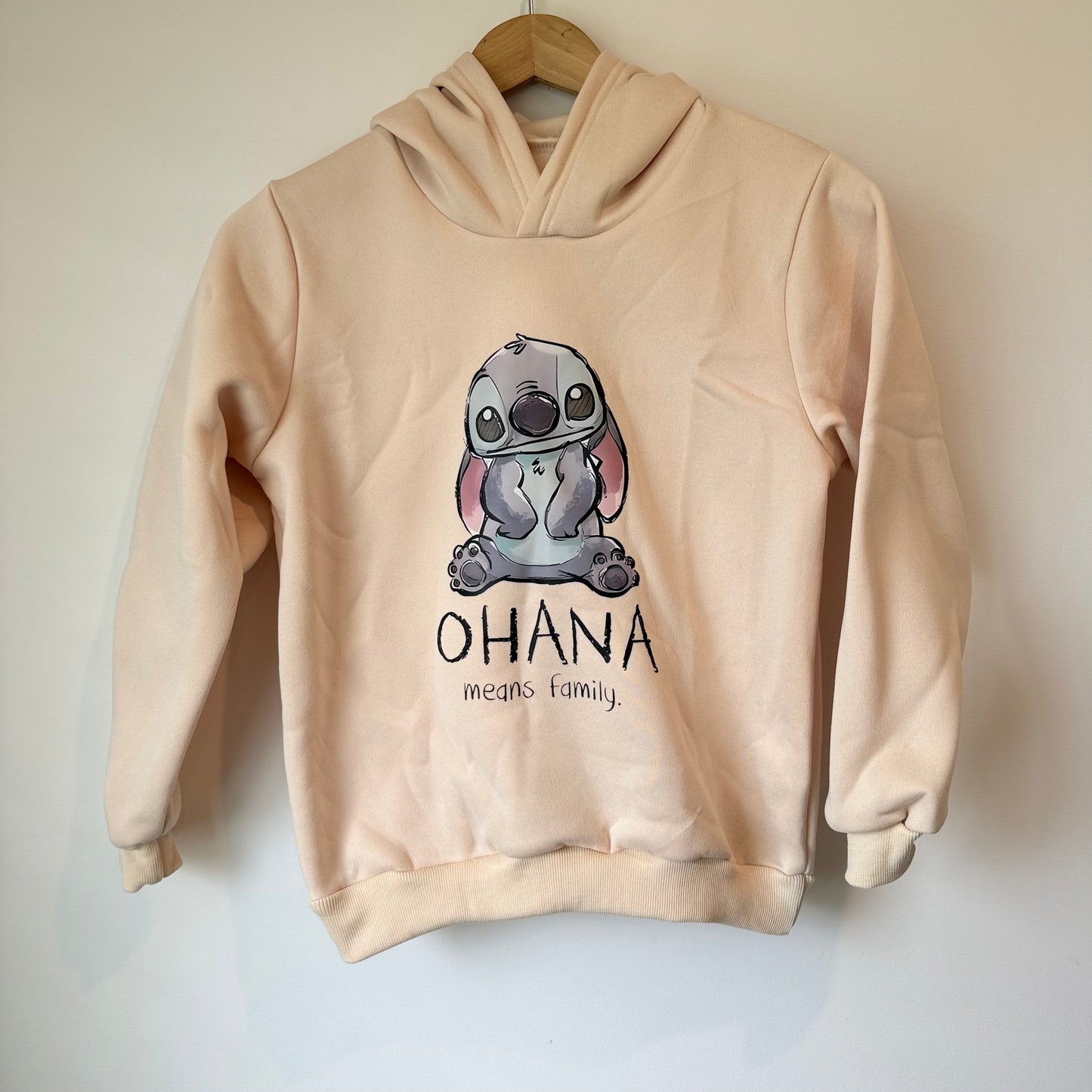 Stitch ‘Ohana’ Beige Kids' Hoodie (9-10Y)