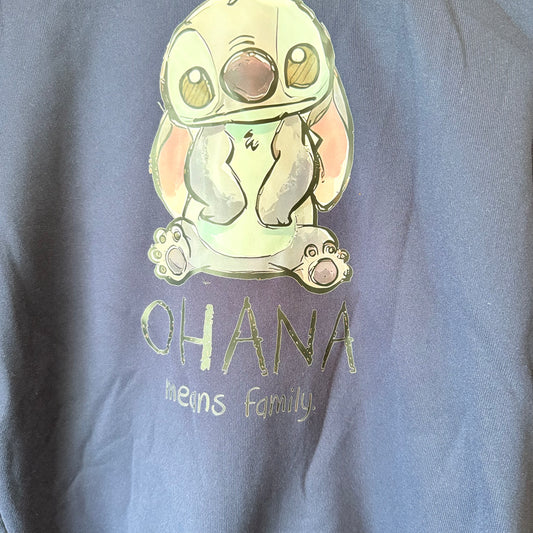 Stitch ‘Ohana’ Navy Blue Kids' Hoodie (13Y)