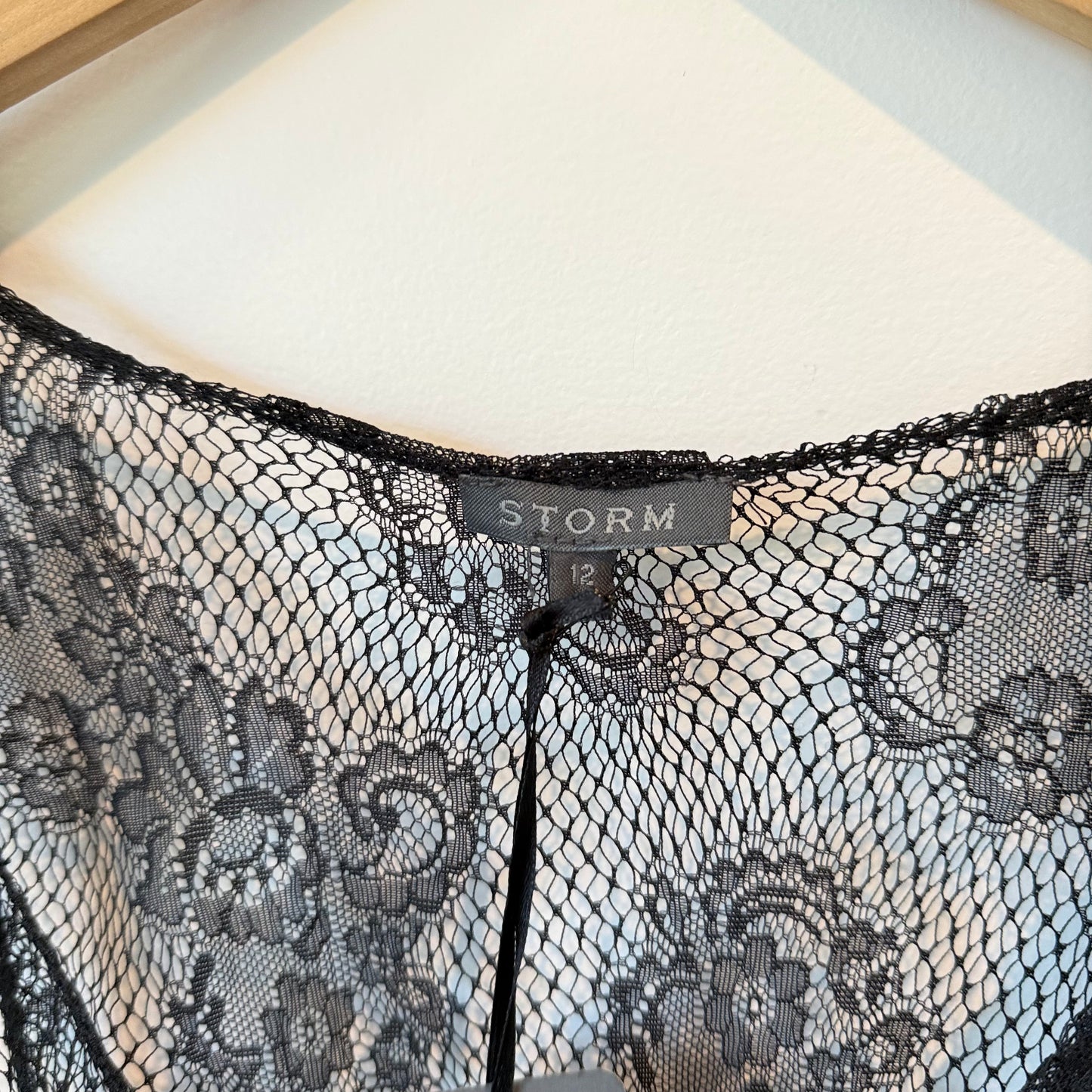 Storm Black Lace Camisole Black - Size 12