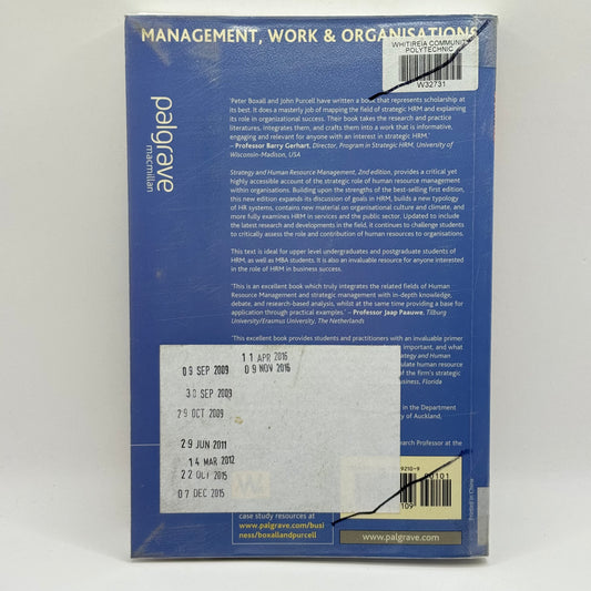 Strategy and Human Resource Management Textbook Second Edition by Peter Boxall & John Purcell