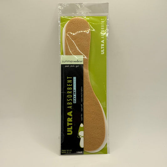 Summer soles size 5-11 open shoe insoles - ultra absorbent - caramel - insoles & inserts women’s shoes