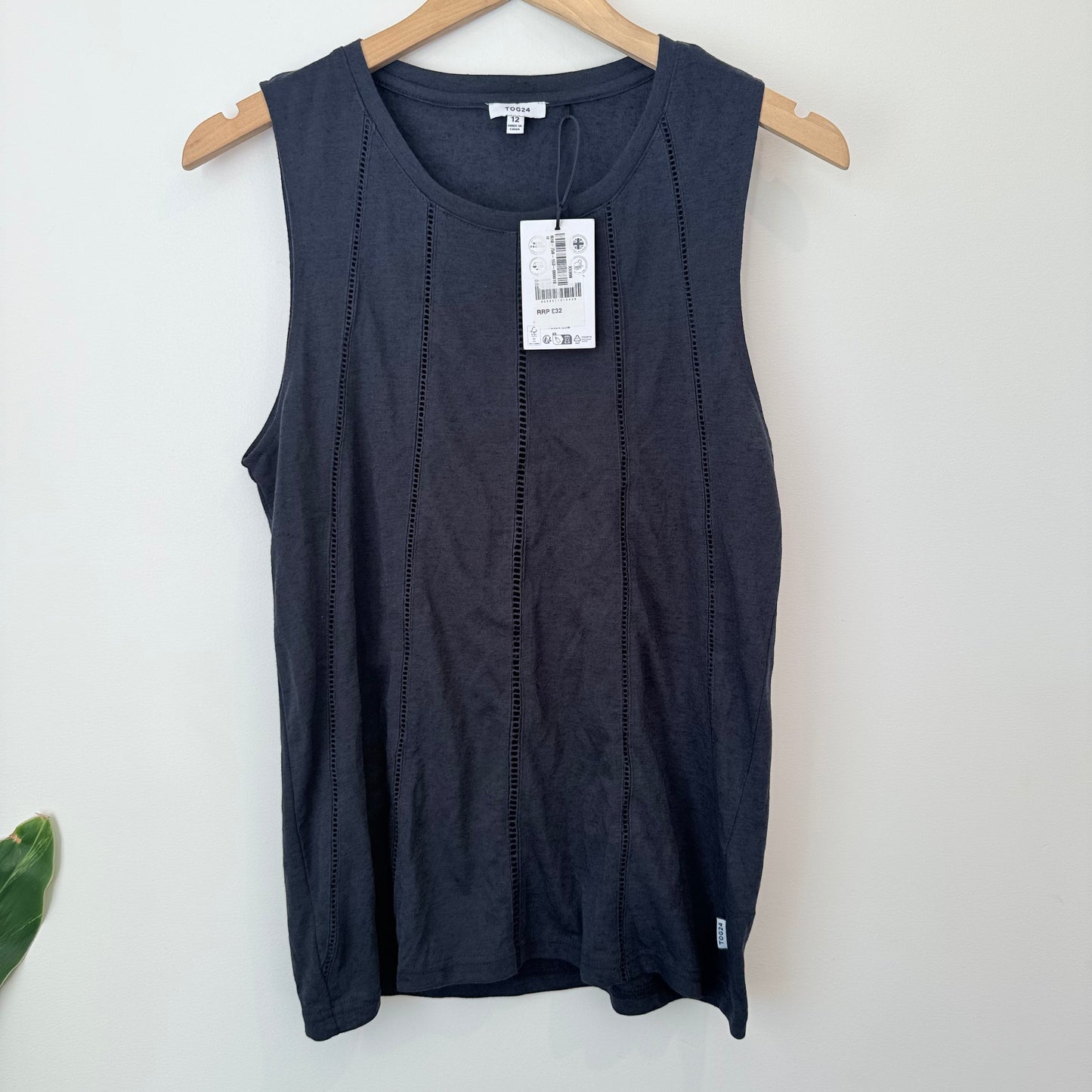 Tog24 sleeveless top – charcoal – size 12 - tank tops top women’s apparel