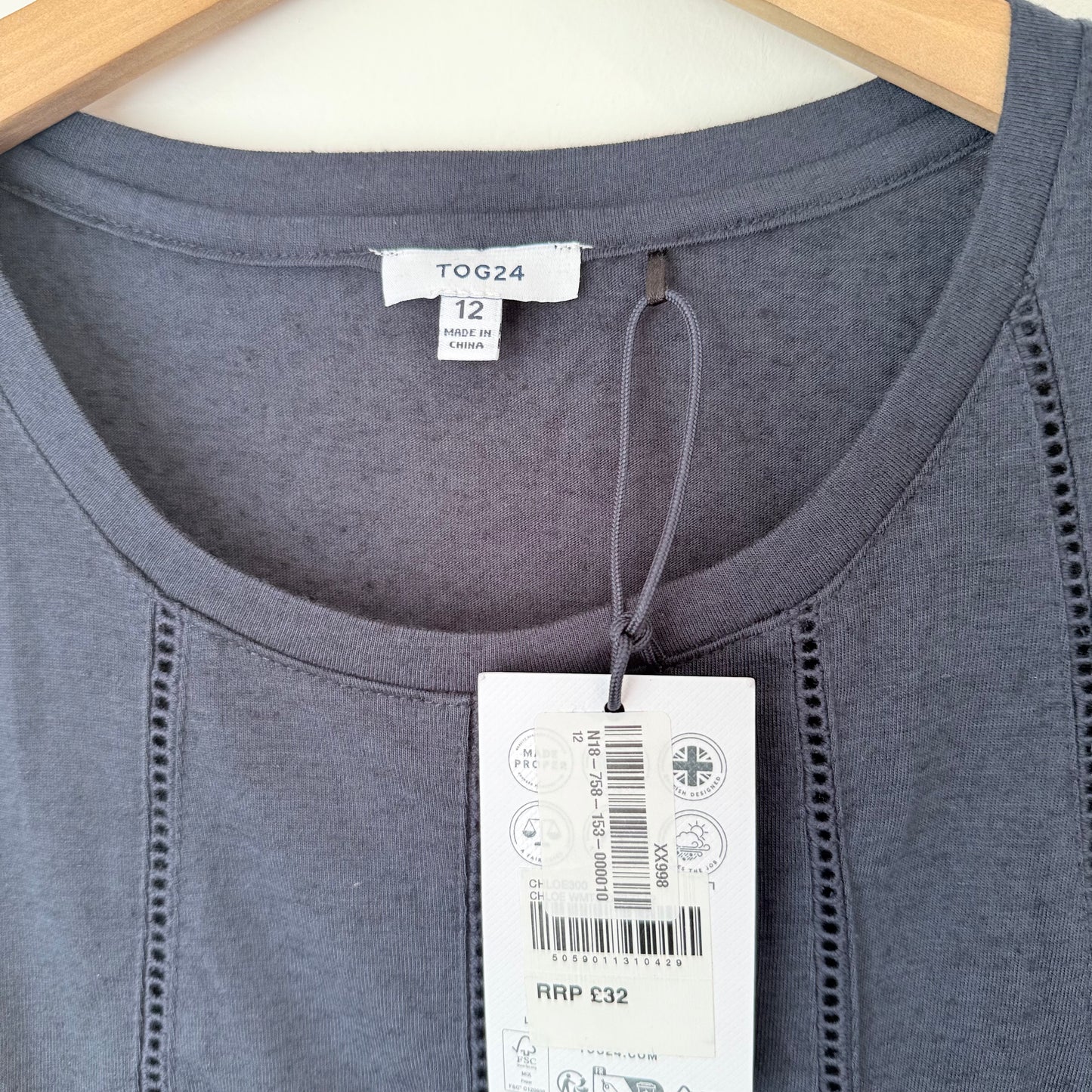 Tog24 sleeveless top – charcoal – size 12 - tank tops top women’s apparel