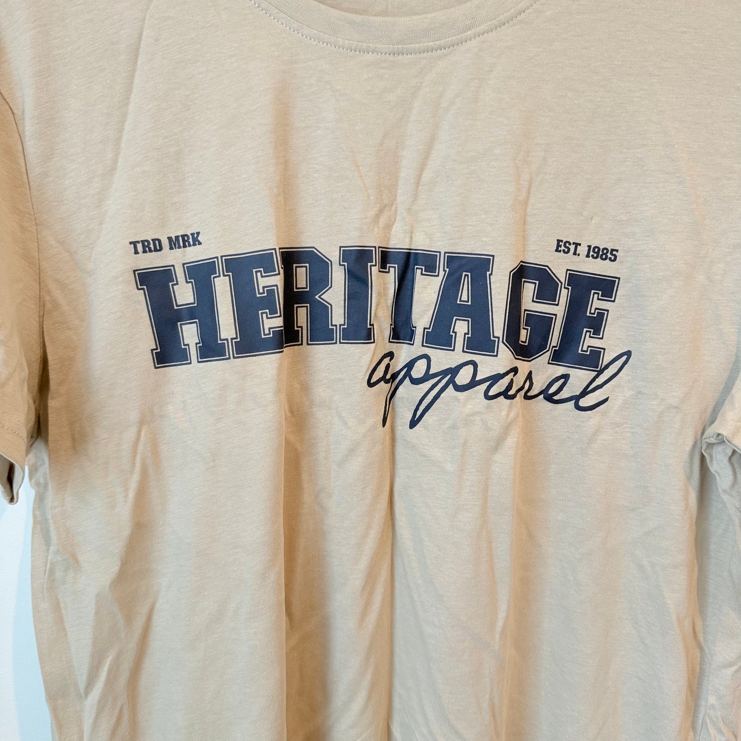 Alphar one menswear heritage apparel t-shirt – beige large - clothing tops tops men’s apparel